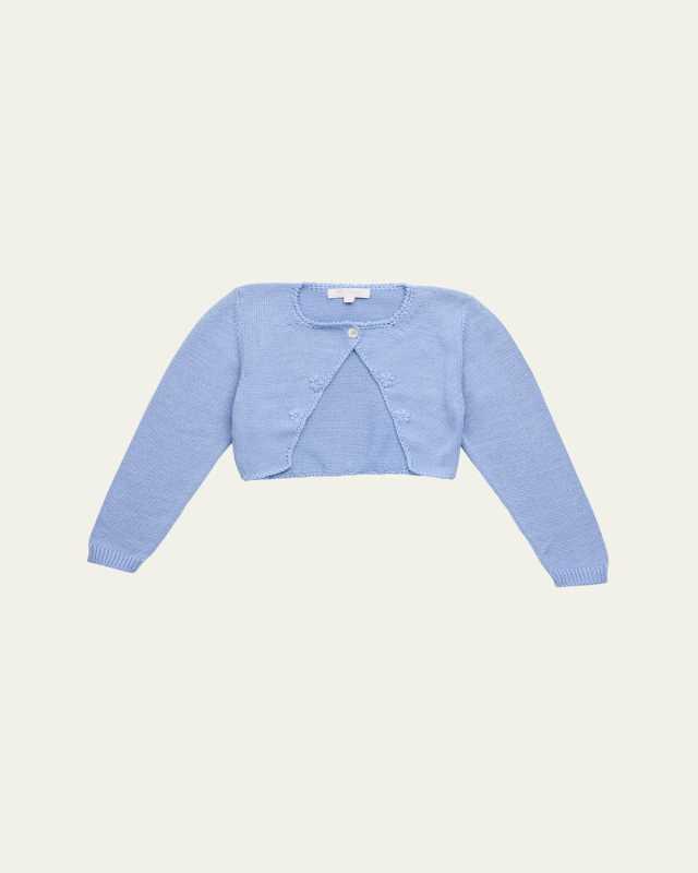 Girl's Knit Floral Sweater, Size 4-12